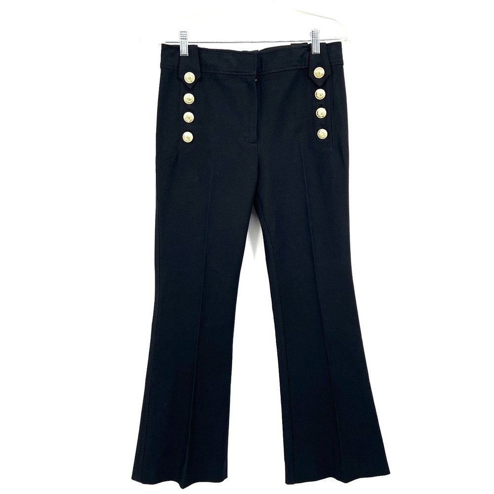 Derek Lam 10 Crosby Robertson sailor pants black high rise full length flare 8